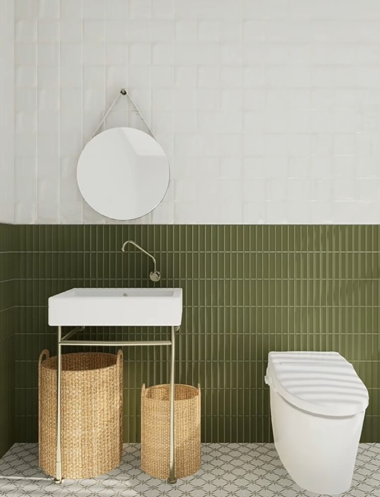 โมเสค TIMELESS TILES รุ่น TIPZY 27.5X29.6 ซม. สีเขียว ผิวด้าน กระเบื้องผนัง